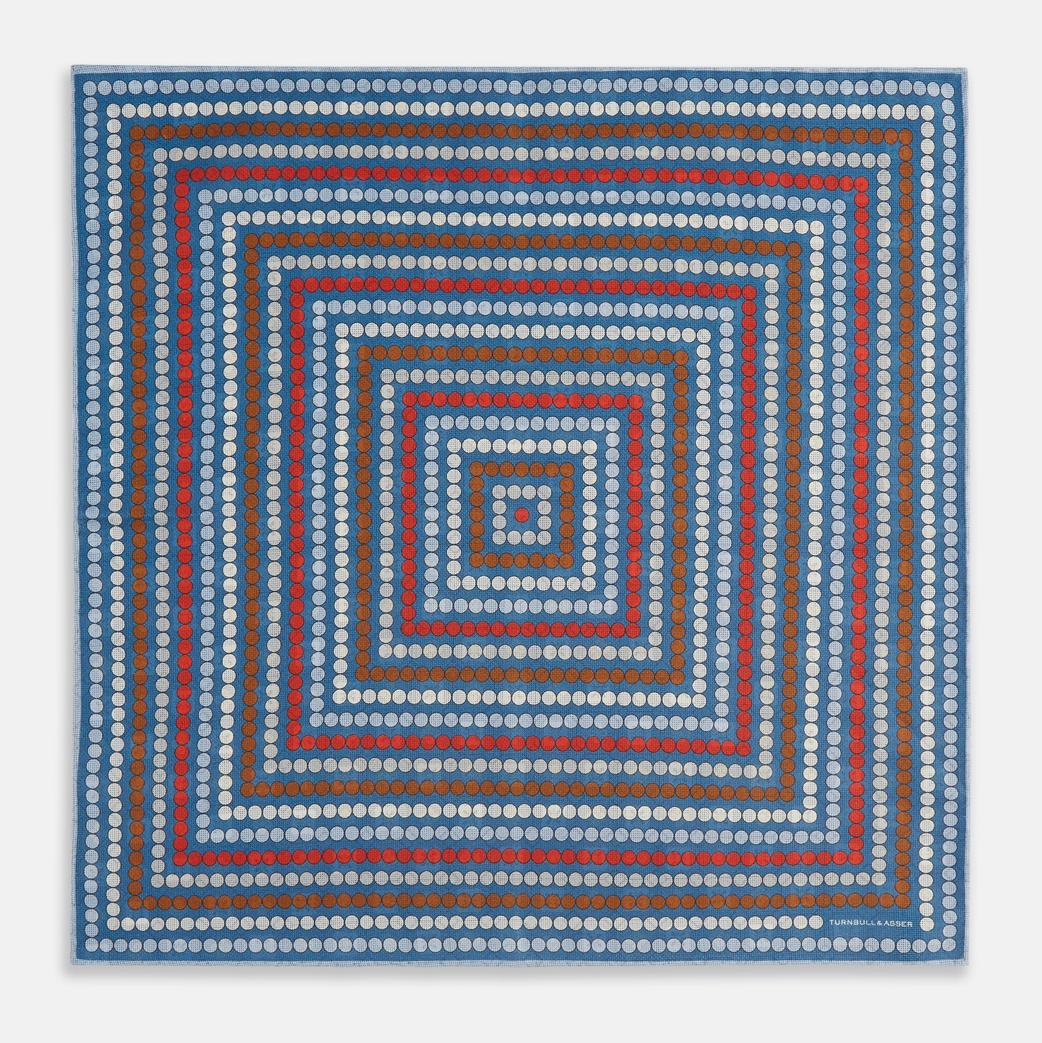 Image 3 of product Blue Bonnet Dots and Floral Tile Double-Sided Silk Pocket Square