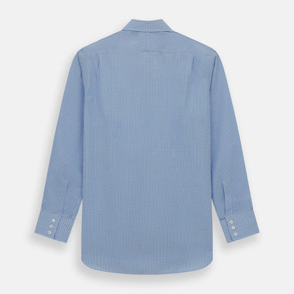 Light Blue Gingham Check Shirt with T&amp;A Collar and 3-Button Cuffs Image 4
