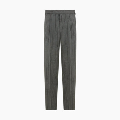 Grey Multi Pinstripe Morning Dress Trousers Image 7
