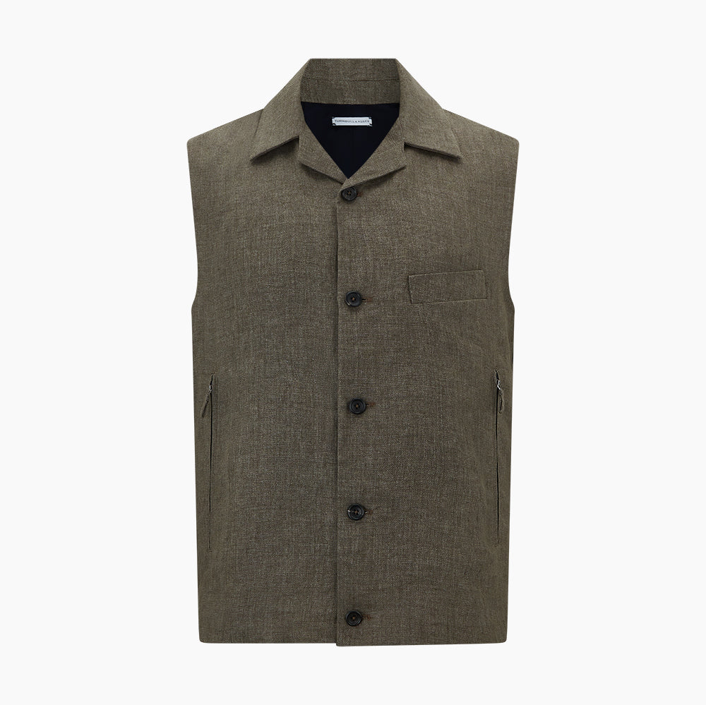 Image 6 of product Olive Collared Linen Waistcoat