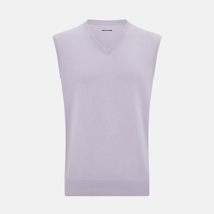 Lilac Cashmere V-Neck Vest