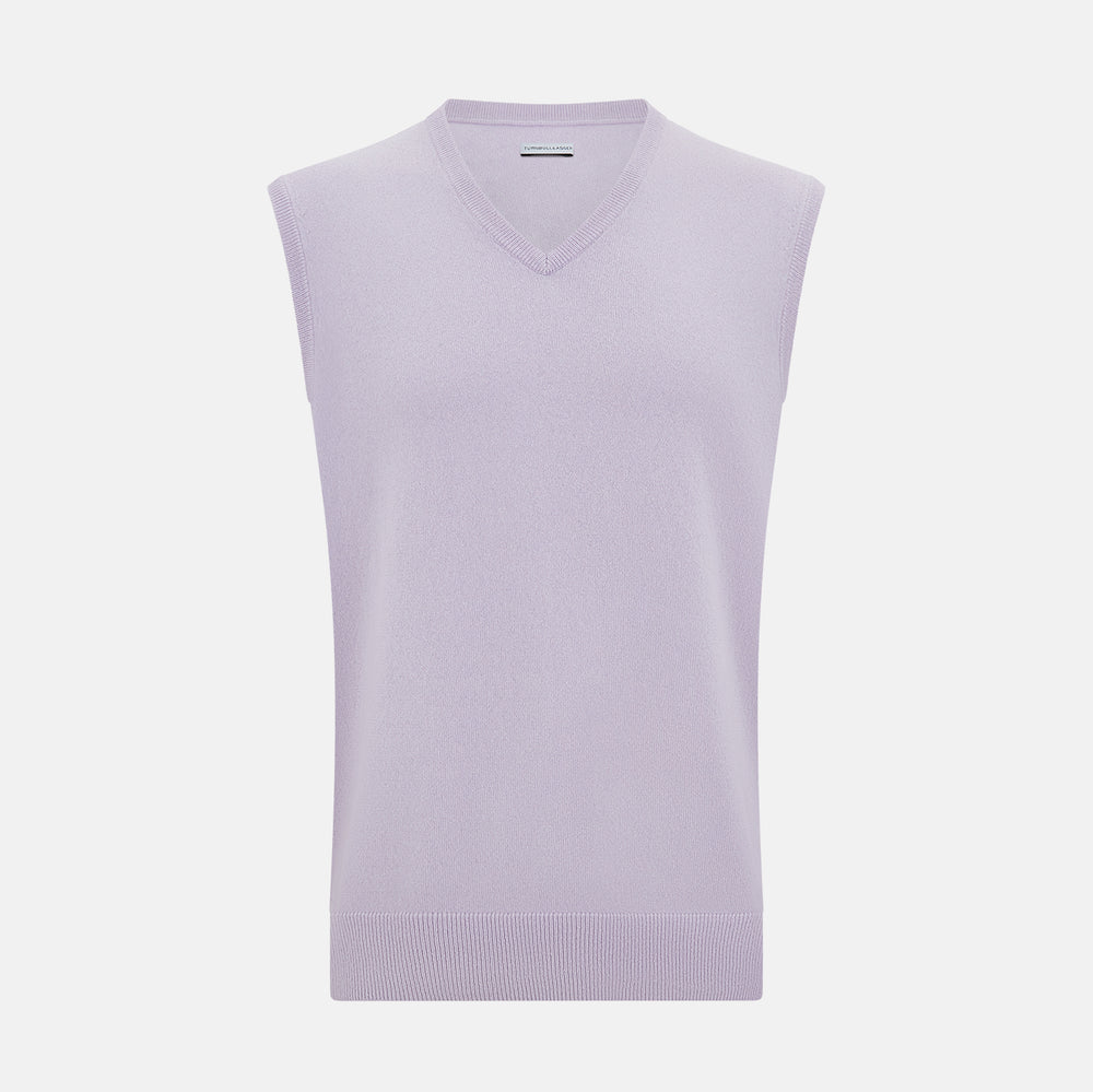 Lilac Cashmere V-Neck Vest