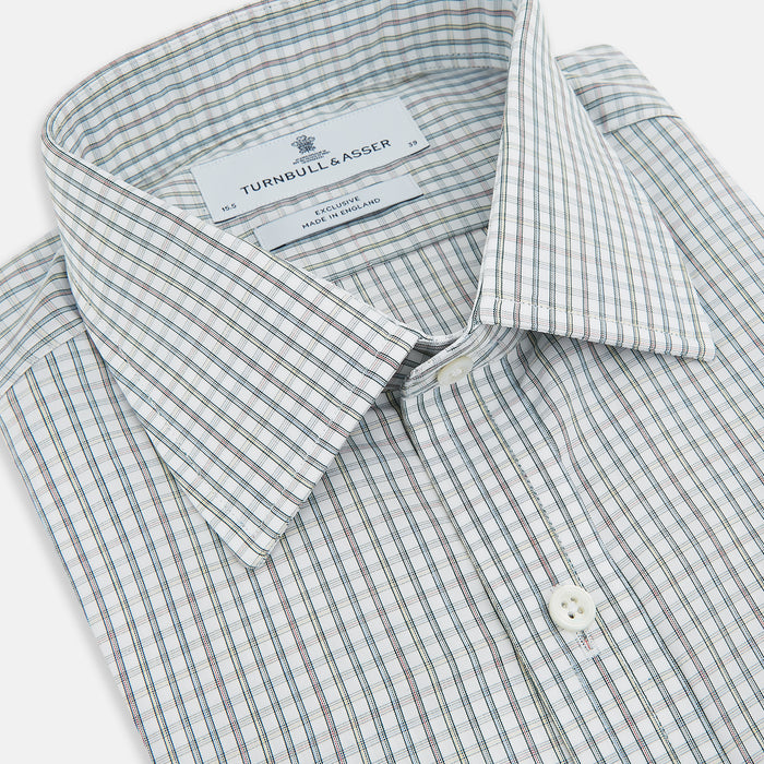 Forest Green with Multi-Hued Graph Check Mayfair Shirt Image 1
