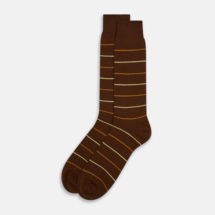 Dark Chocolate Striped Mid-Length Socks