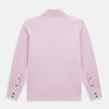 View 3 of product The Pink Rugby Polo Shirt by Turnbull & Asser features long sleeves, a collar, and V-neck opening in luxury cotton, shown flat on a white background.