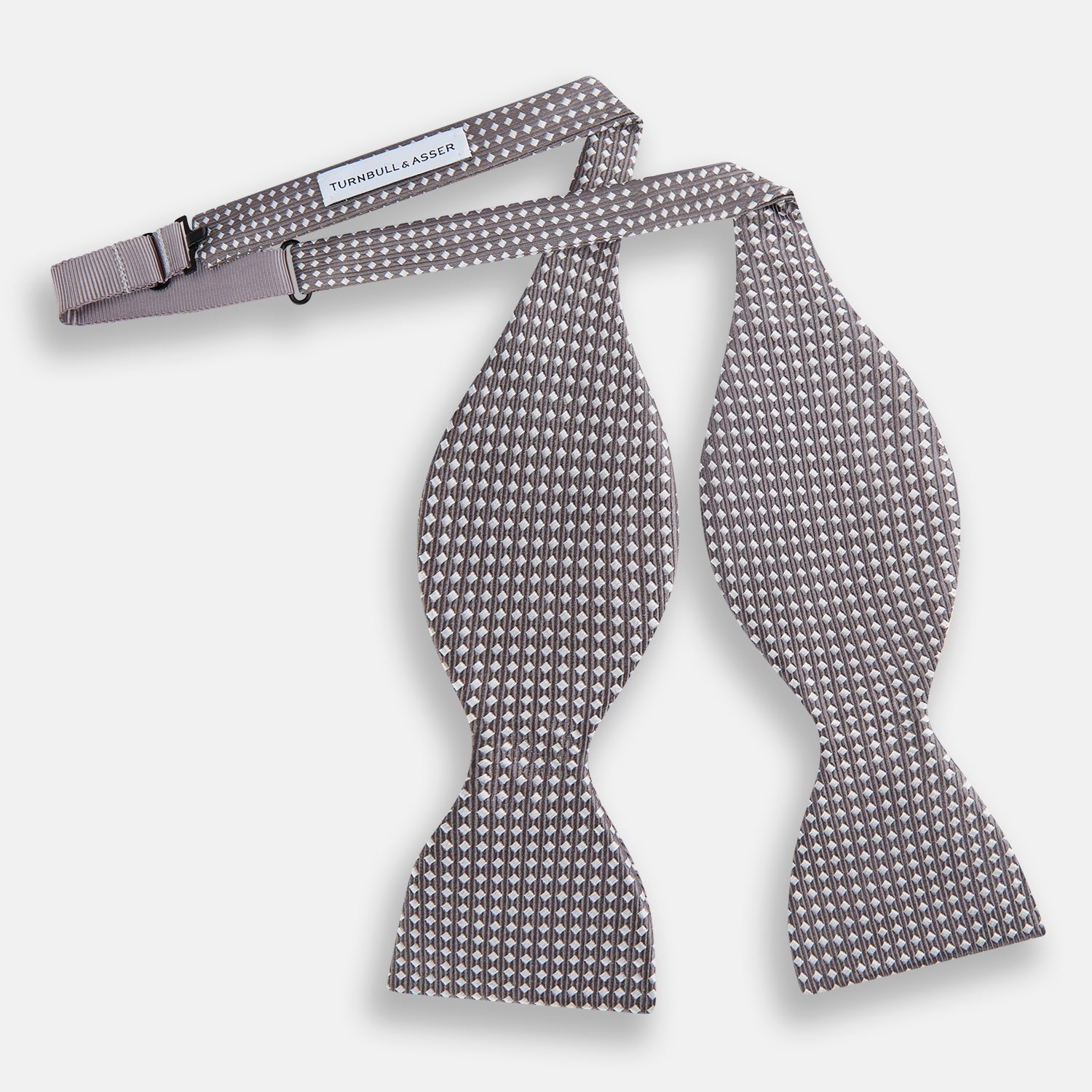 Image 2 of product Grey and White Diamond Silk Bow Tie