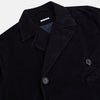 View 2 of product The Navy Kingston Corduroy Caban Jacket by Turnbull & Asser features six front buttons, a notched collar, chest pocket, and buttoned cuffs, showcased against a plain white background.