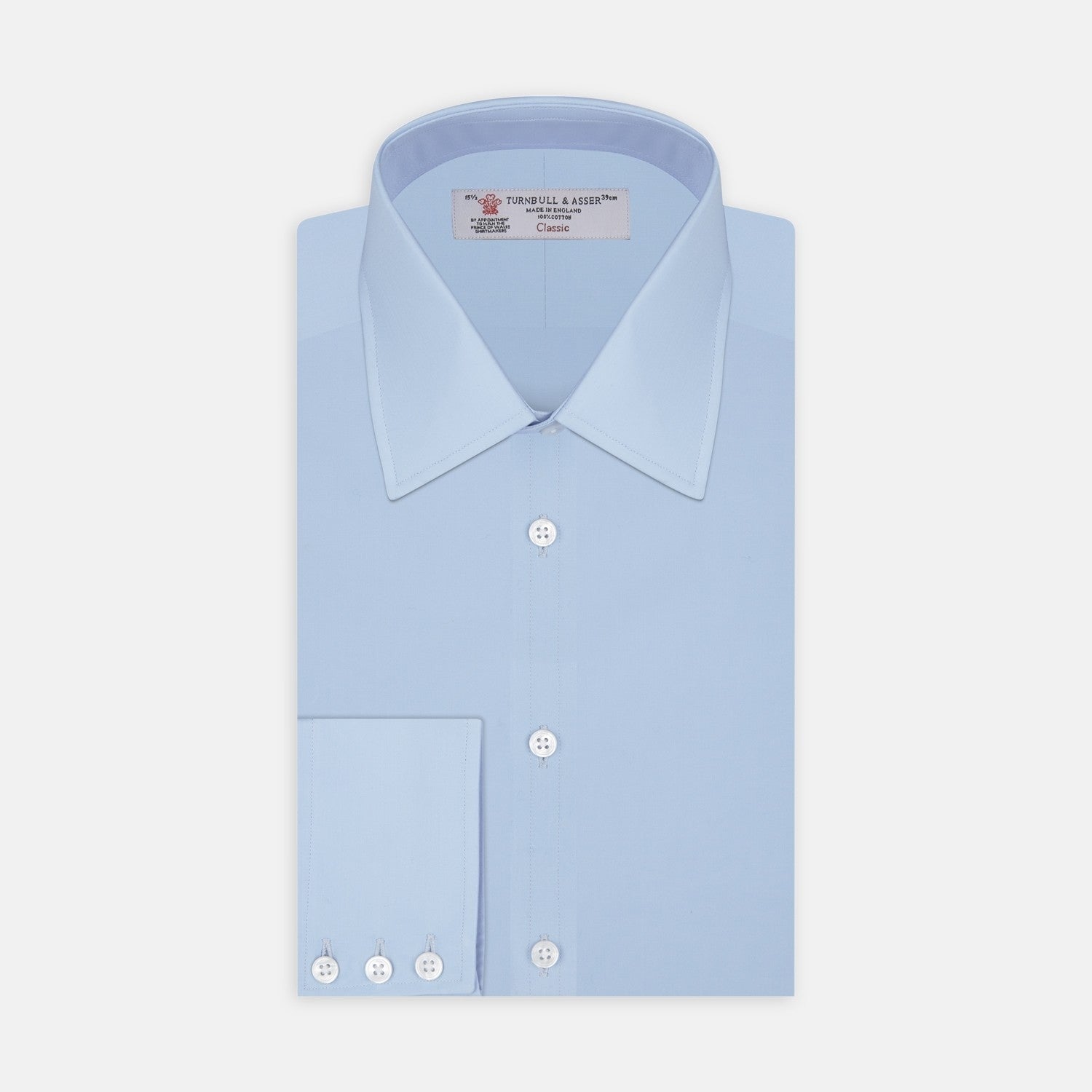 View 2 of product A light blue cotton fabric from Turnbull & Asser.