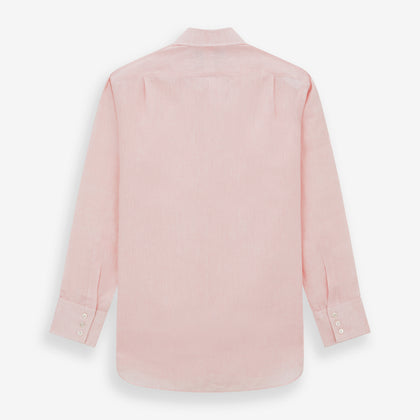 Pink Linen Shirt with T&A Collar and 3-Button Cuffs Image 2