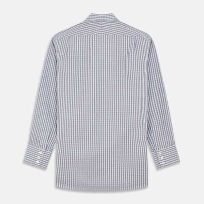 Pale Blue Multi Check Cotton Regular Fit Mayfair Shirt Image 3