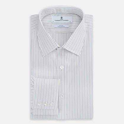 Teal Double Stripe Mayfair Shirt Image 4