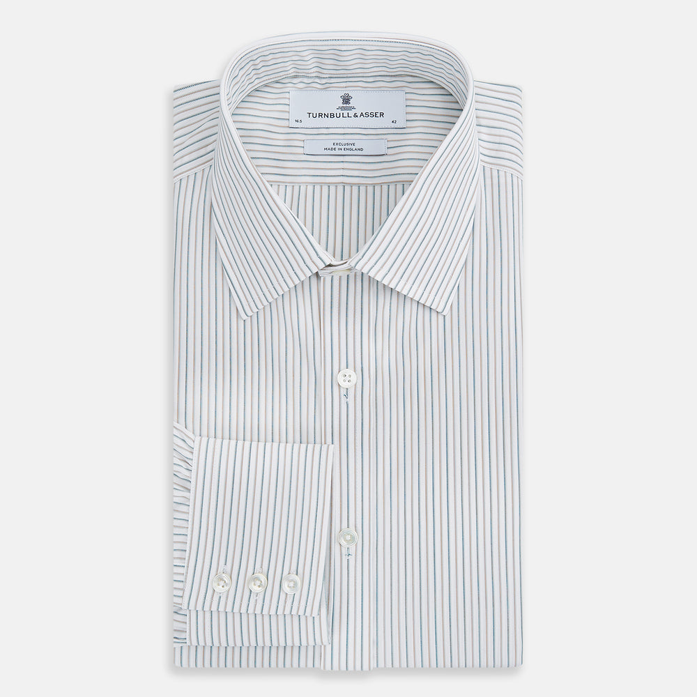 Teal Double Stripe Mayfair Shirt