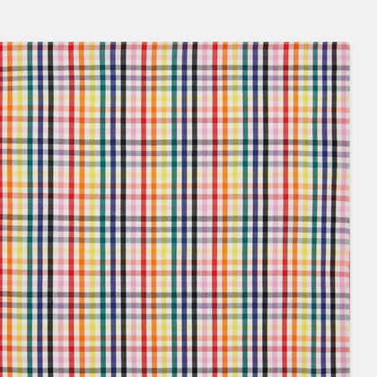 Hand Rolled Multi-coloured Grid Check Handkerchief