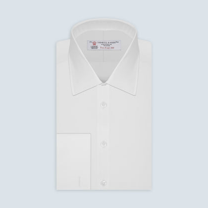 Two-Fold 200 White Cotton Shirt with T&A Collar and Double Cuffs