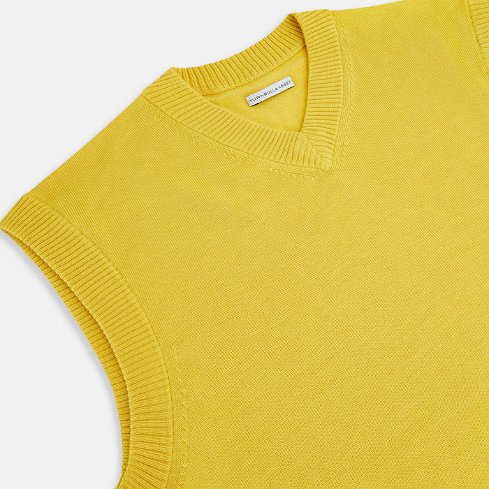Canary Yellow Fine Merino V-Neck Vest Image 1