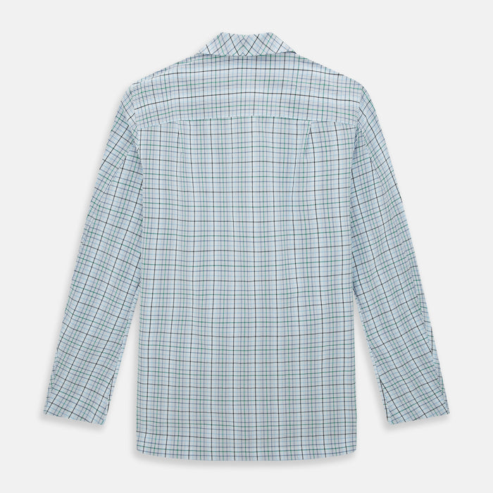 Blue and Green Multi Check Pyjama Shirt Image 2