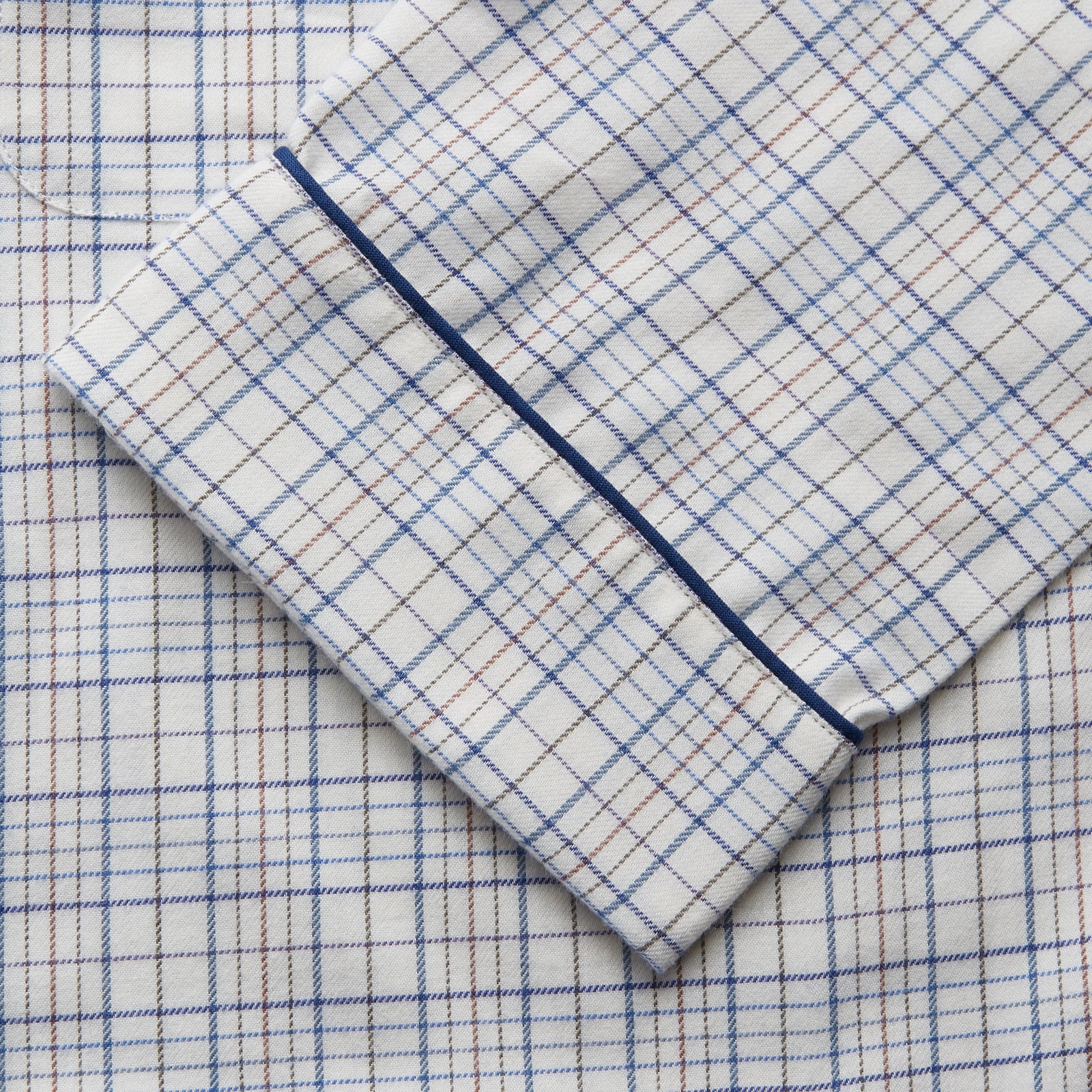 Blue Multi Check Cotton-Cashmere Modern Pyjama Set