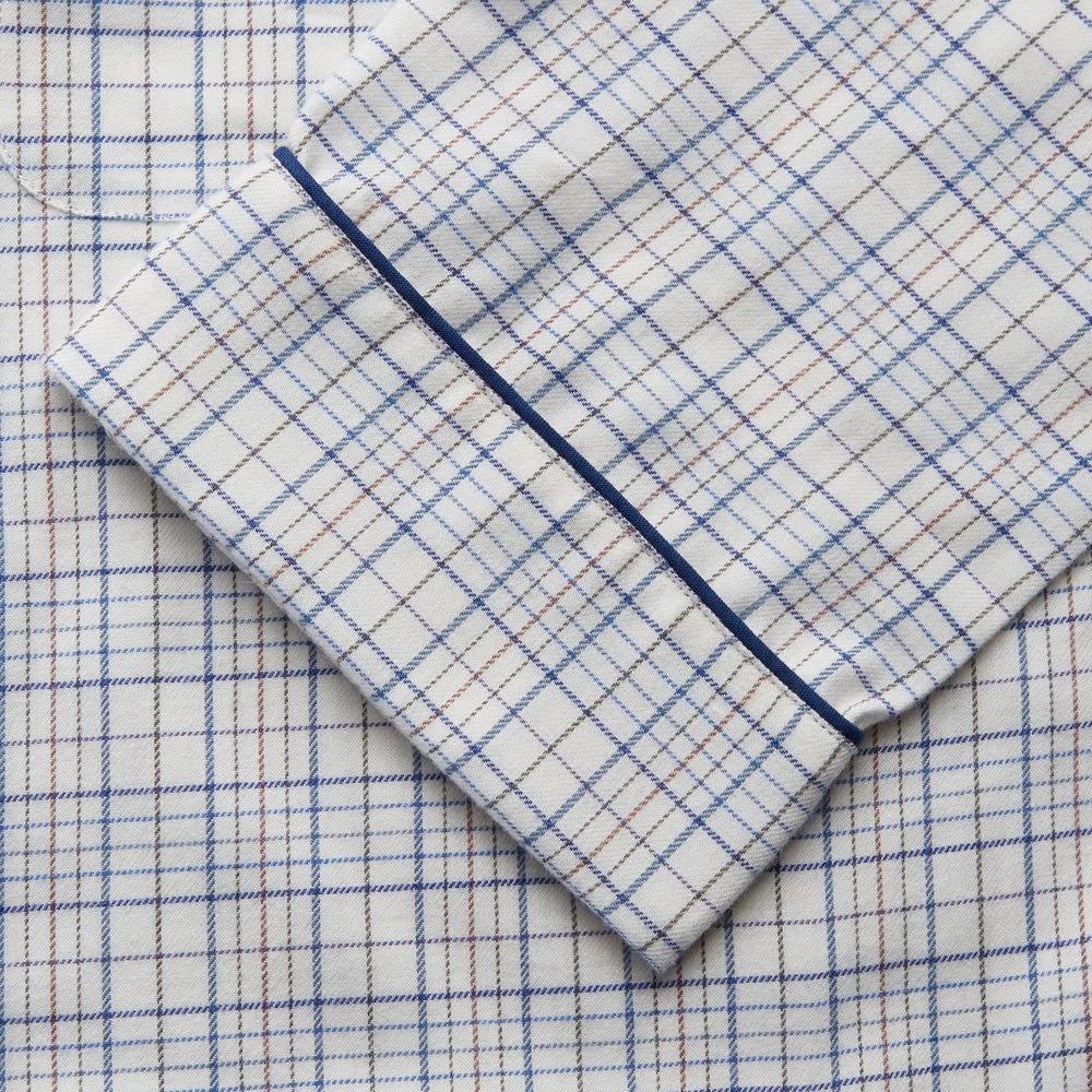 Blue Multi Check Cotton-Cashmere Modern Pyjama Set