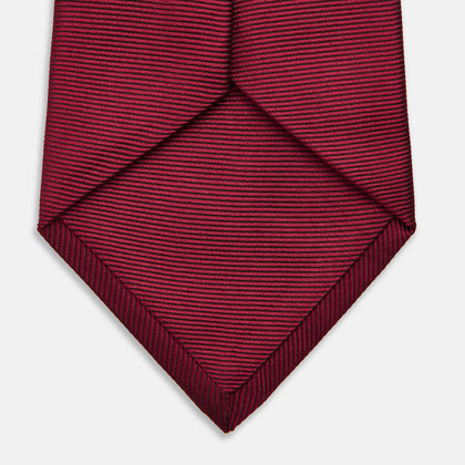 HORIZONTAL TWILL BURGUNDY TIE Image 3