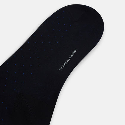 Navy/Azzurro Polka Dot Mid-Length Socks Image 2