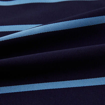 Azzurro Stripe and Navy Silk Cravat Image 3