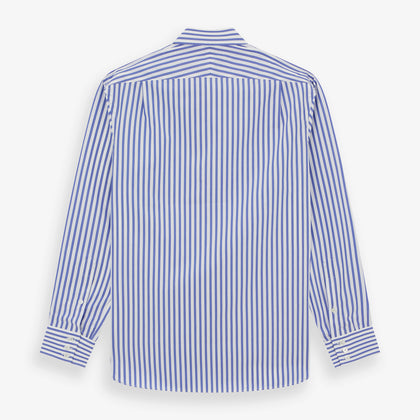 Tailored Fit Blue and White Candy Stripe Shirt with Kent Collar and 3-Button Cuffs Image 2