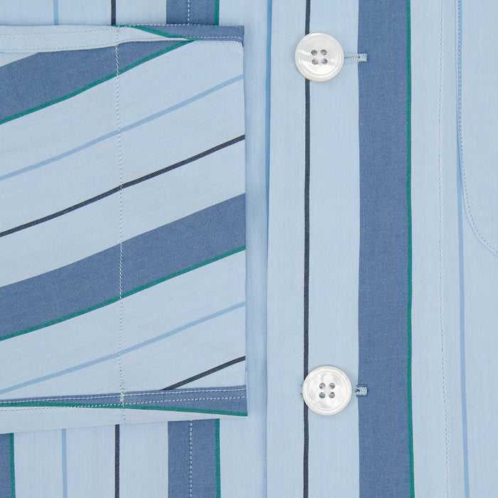 Blue Baiadera Stripe Pyjama Shirt Image 3