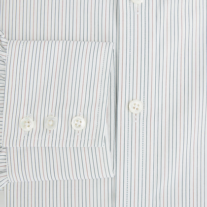 Petrol Hairline Stripe Mayfair Shirt Image 3
