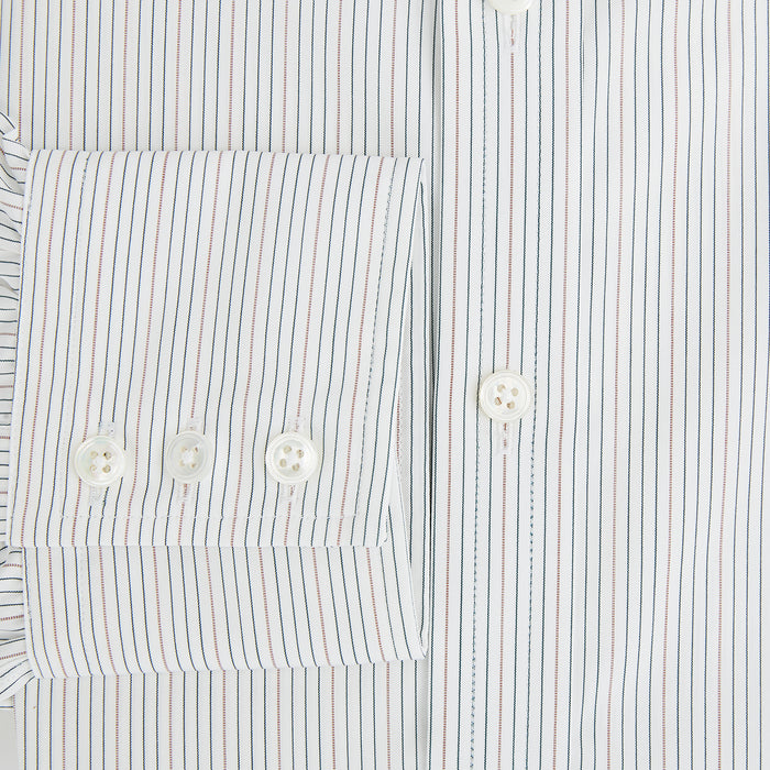 Petrol Hairline Stripe Mayfair Shirt Image 3
