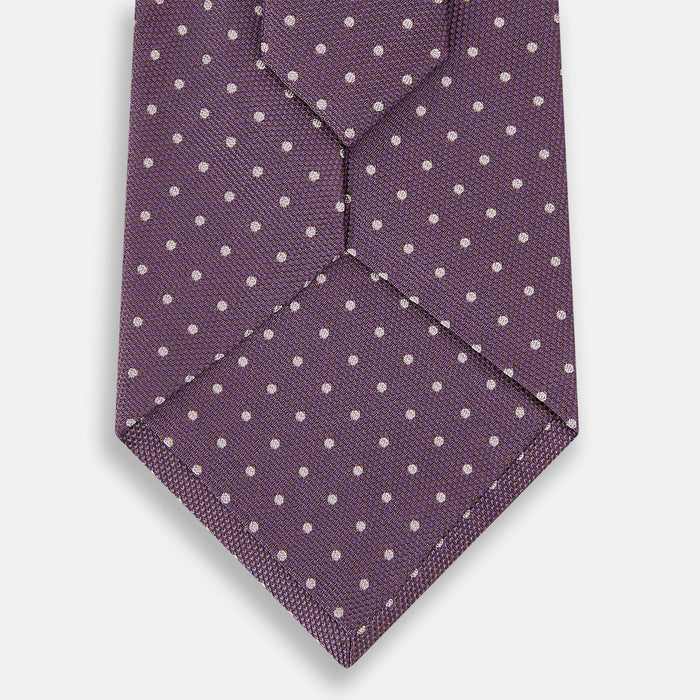 Lilac and Purple Micro Dot Silk Tie Image 2