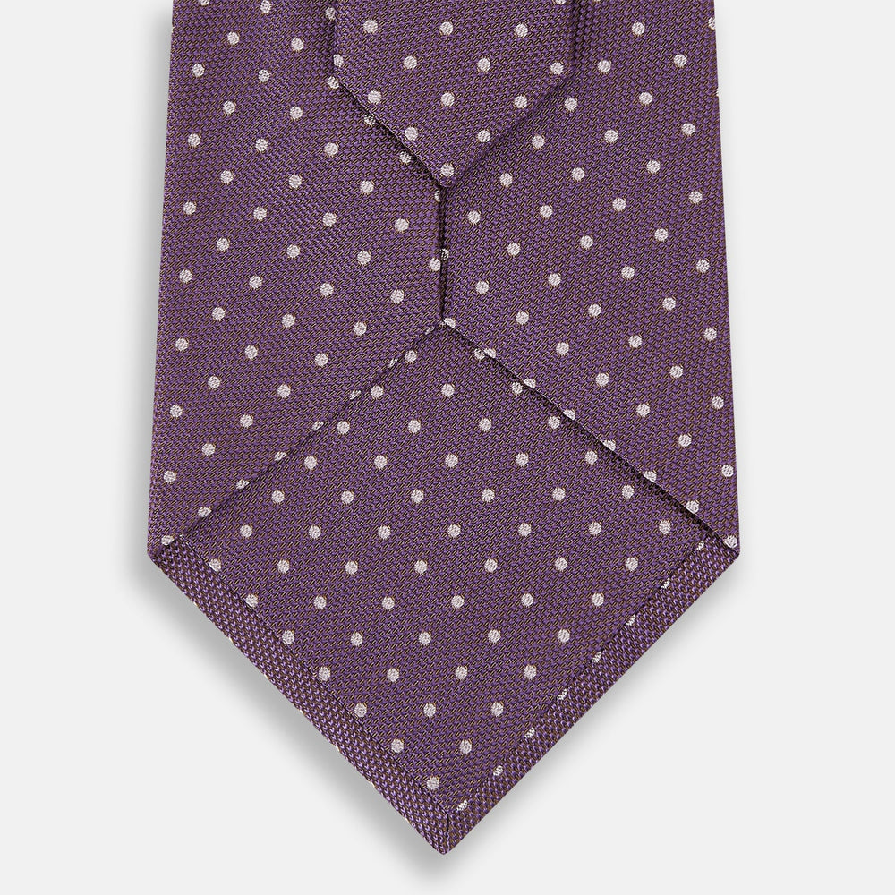 Lilac and Purple Micro Dot Silk Tie