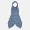 View 2 of product The Azzurro Flower Patterned Silk Cravat by Turnbull & Asser features a classic blue design with small white flowers—a refined British-inspired accessory.