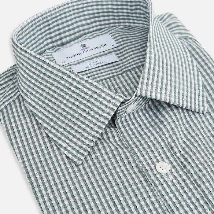 Green Fine Check Mayfair Shirt Image 1
