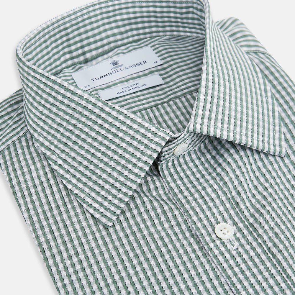 Green Fine Check Mayfair Shirt