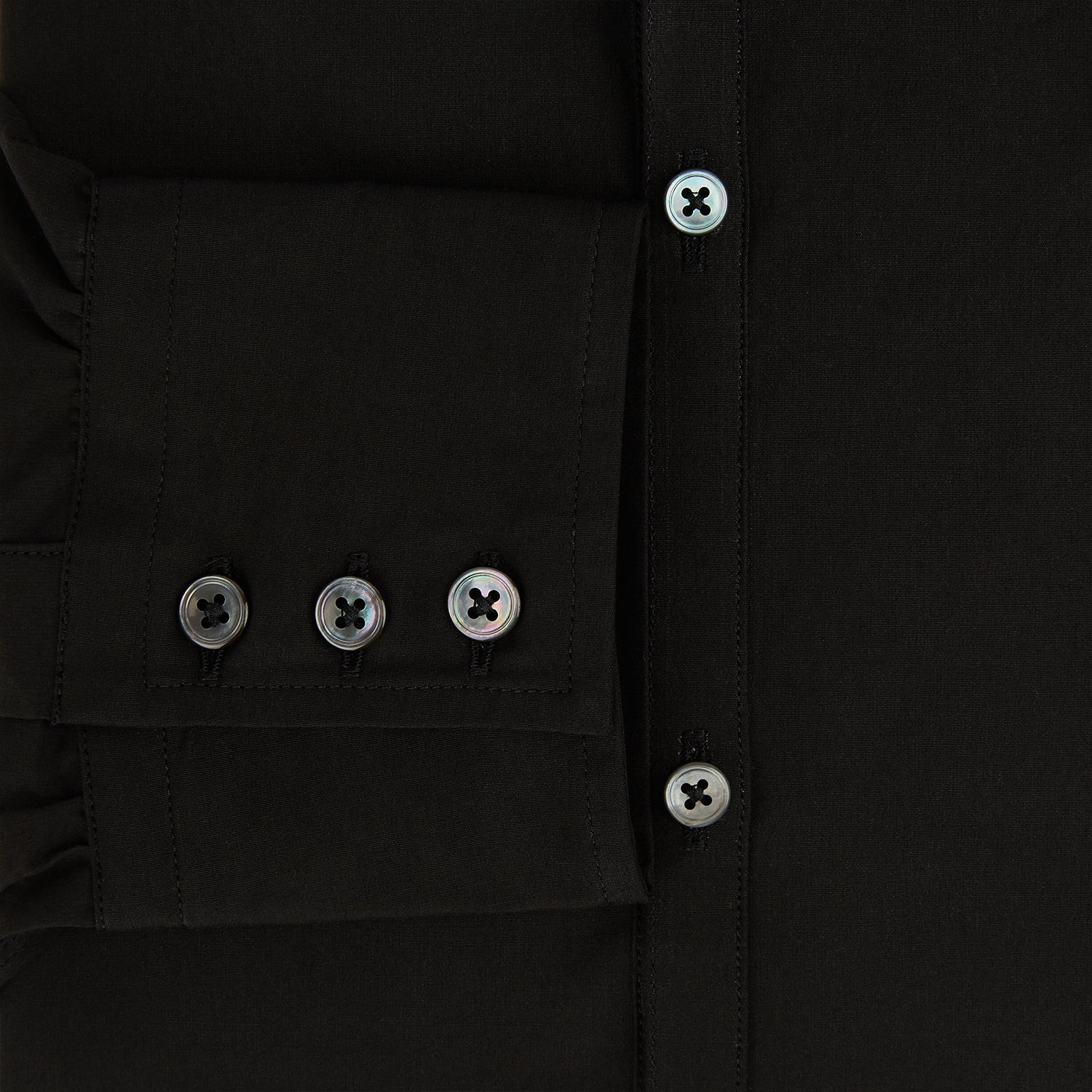 View 4 of product A long-sleeved, collared MIDNIGHT BLUE WINDSOR SHIRT by Turnbull & Asser, laid flat on a white background, highlights classic British craftsmanship.