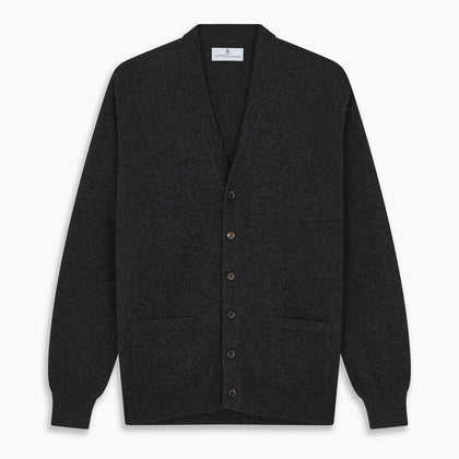 Charcoal Lachlan Cashmere Cardigan Image 3