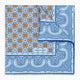 Blue Floral Tile and Paisley Silk Pocket Square