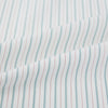 View 8 of product The Turnbull & Asser Turquoise and Red Ticking Stripe Windsor Shirt, featuring a classic collar and buttoned cuffs, is displayed flat against a white background.