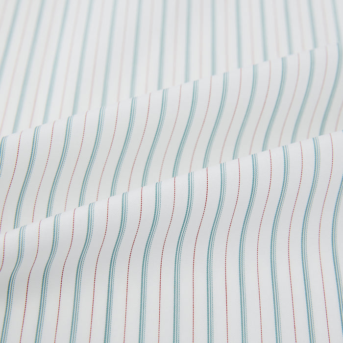 Turquoise and Red Ticking Stripe Windsor Shirt Image 7
