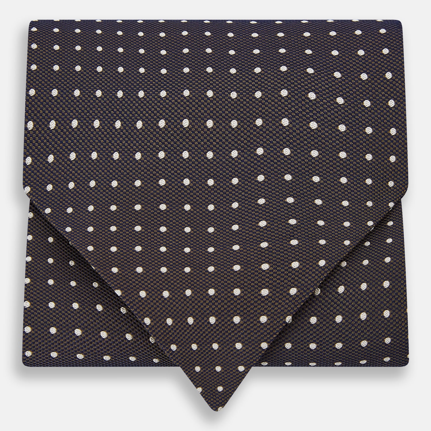 White and Brown Micro Dot Silk Cravat