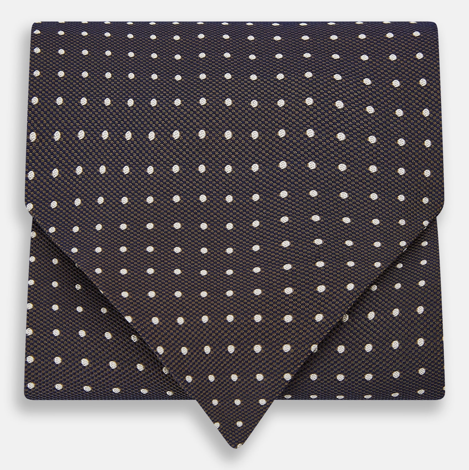 Image 1 of product White and Brown Micro Dot Silk Cravat
