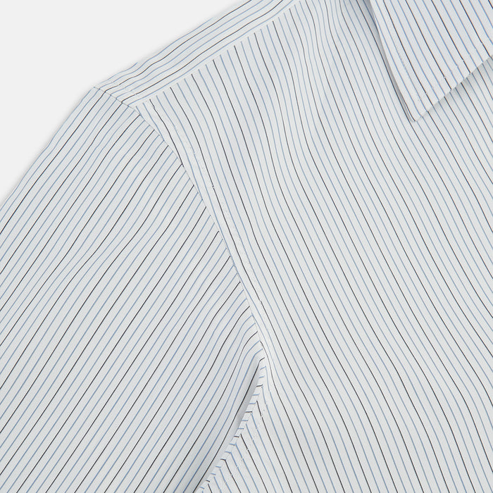 Grey and Blue Pinstripe Westminster Shirt Image 5