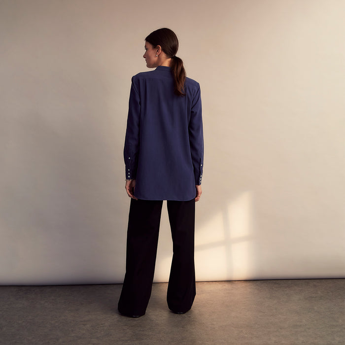 Blue Soft-touch Silk Lauren Shirt Image 6