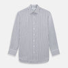 View 1 of product The Turnbull & Asser Purple Multi Check Mayfair Shirt is a long-sleeved, button-up cotton shirt with a collar and purple check pattern, perfect for formal wear and shown against a plain white background.