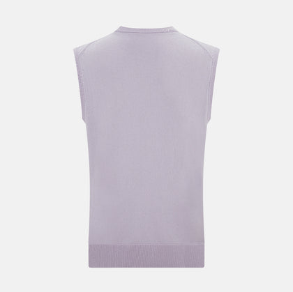 Lilac Cashmere Round Neck Vest Image 2