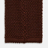 KNITTED BROWN SILK PLAIN TIE