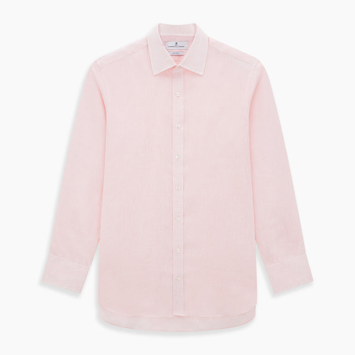Pale Pink Linen Mayfair Shirt Image 6