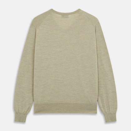 Light Green Kennedy Merino V-Neck Jumper Image 2