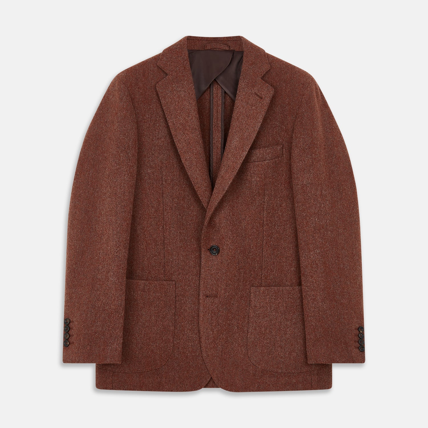 Red Lambswool Herringbone Bern Blazer