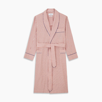 Orange Multi Check Cotton Arnold Gown Image 4